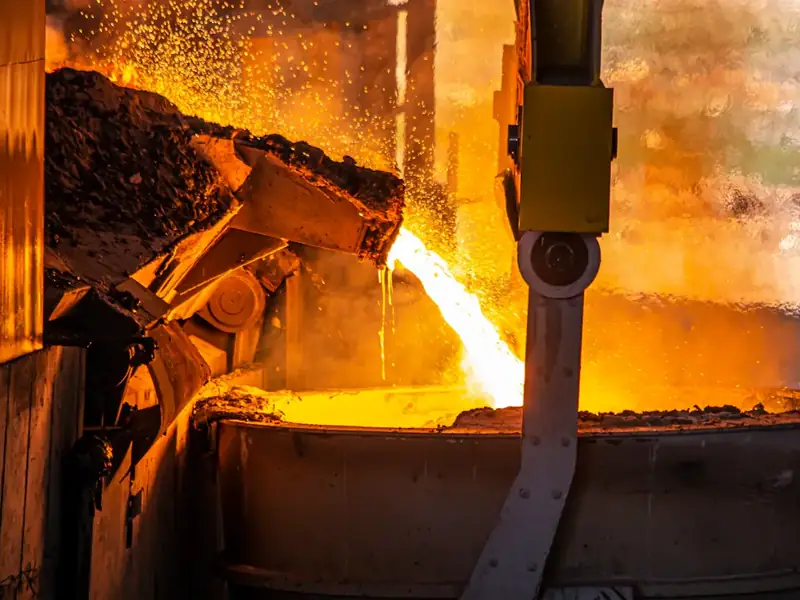 Molten metal pouring at a melt shop