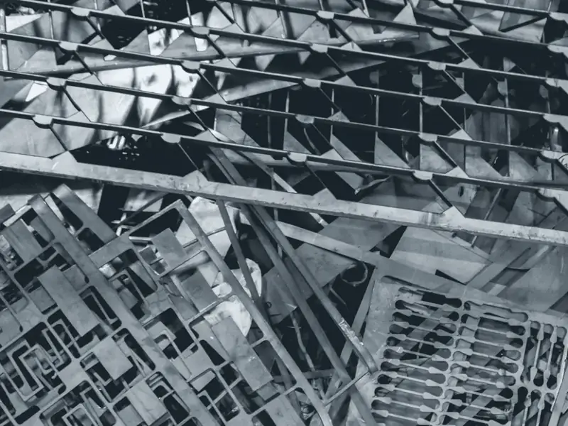 Plate-cutting skeletons and sheet offcuts, a typical end use of PWA